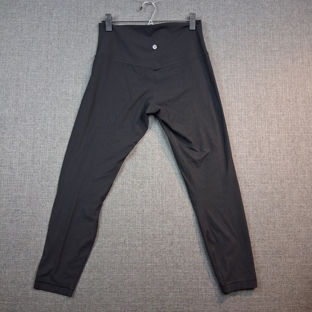 Lululemon Ribbed High-Rise Leggings Black Full Length Athletic Pants Size 4